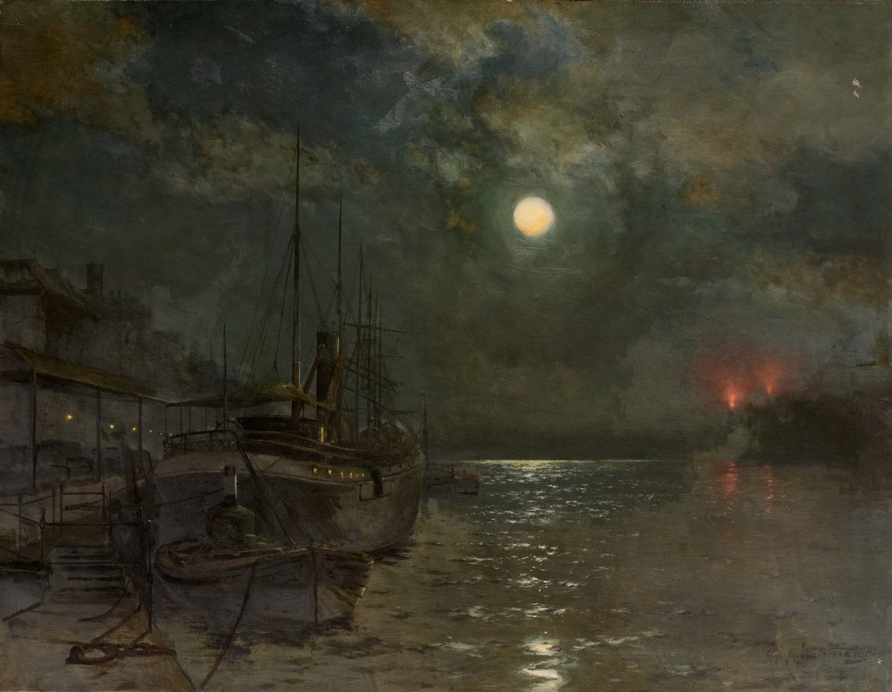 Clair de lune sur le Tyne - George Anthony Waterston