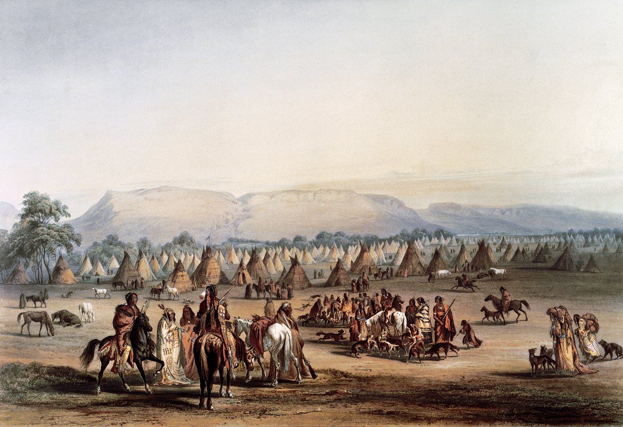 Camp des Indiens Piekann - George Catlin