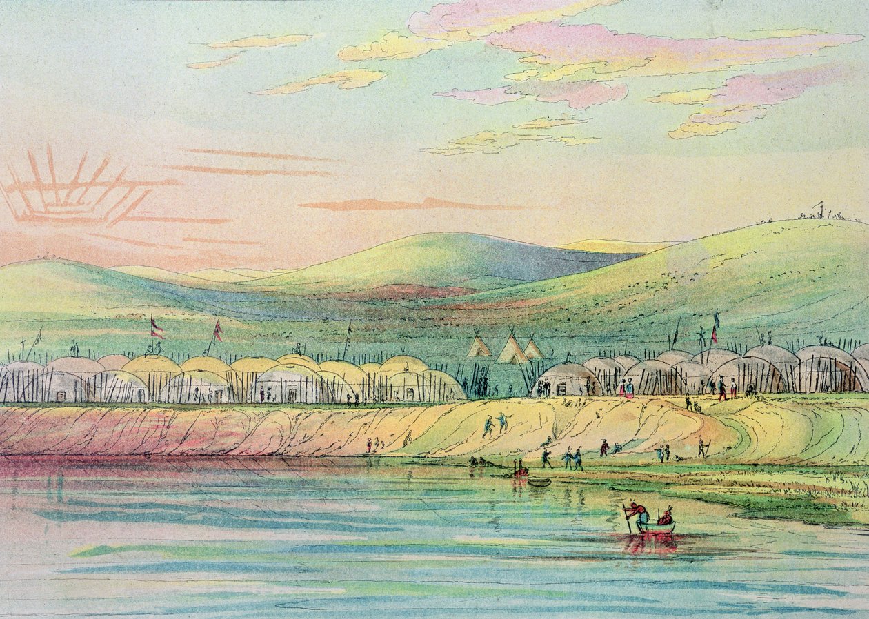 Village Riccaree - George Catlin