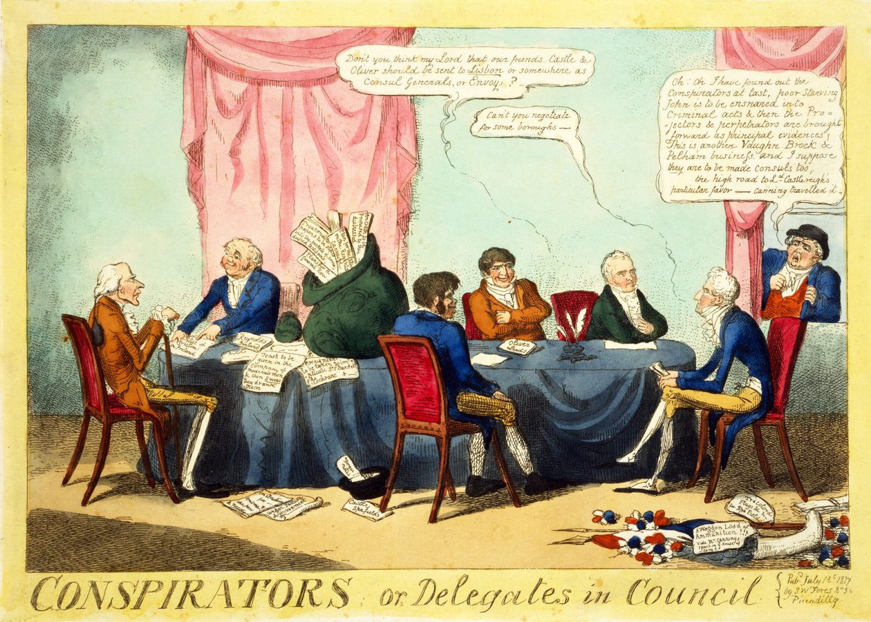 Conspirateurs ou Délégués en Conseil, 1817 - George Cruikshank