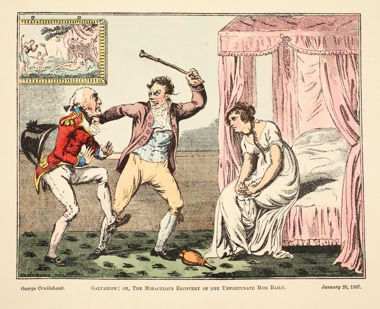 Galvanisme; ou la Récupération Miraculeuse de la Malheureuse Miss Baily, pub. 1807 - George Cruikshank
