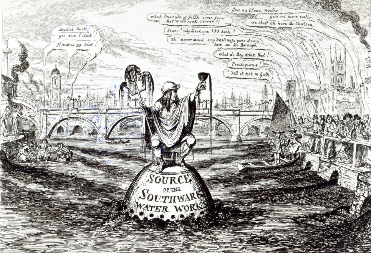 Dessin satirique sur la Southwark Water Company, 1832 - George Cruikshank