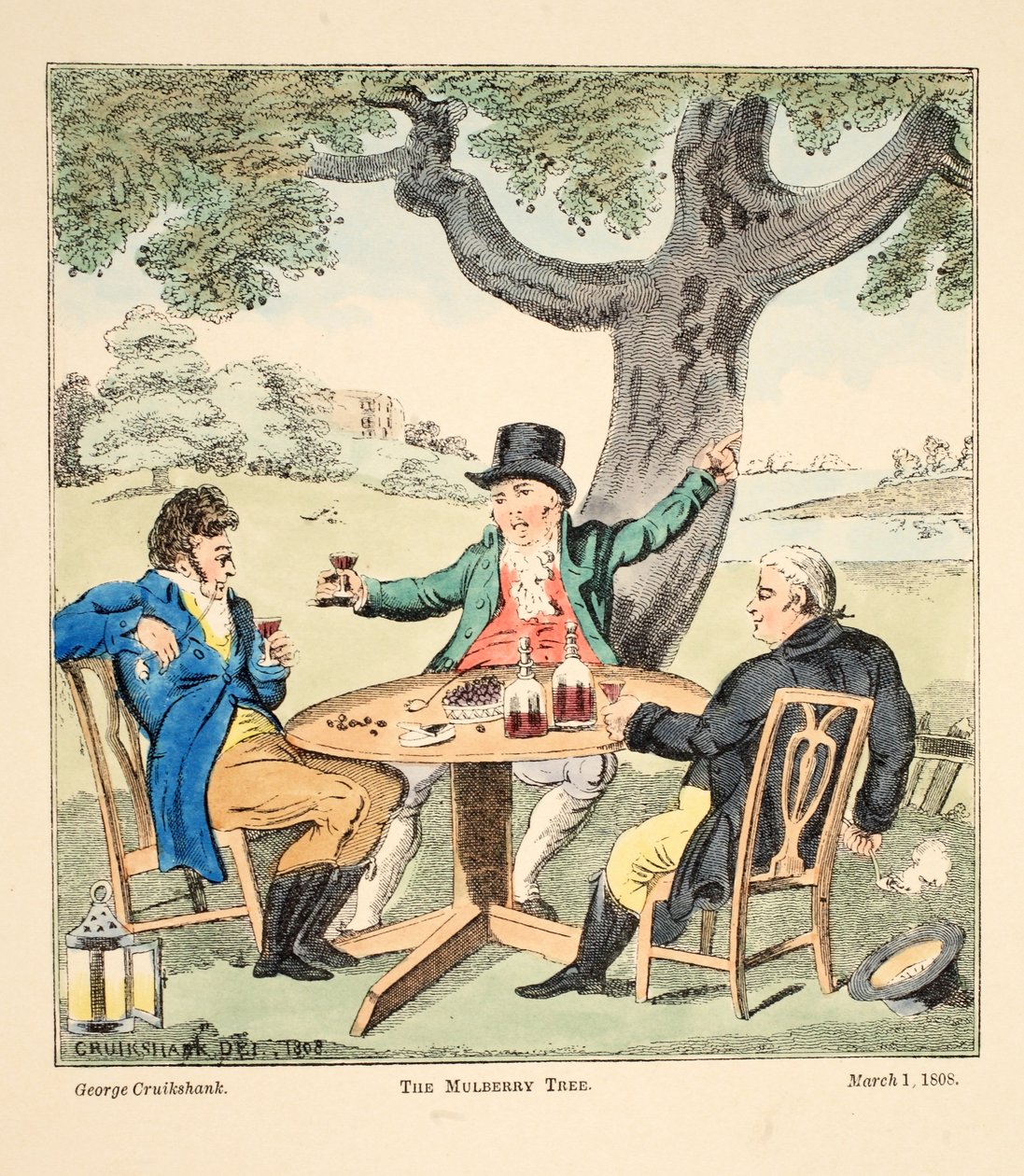 Le Mûrier, pub. 1808 (gravure coloriée à la main) - George Cruikshank