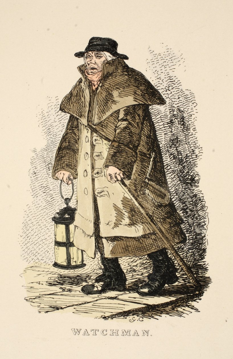 Veilleur de nuit du Magazine de poche du gentleman, pub. 1827 - George Cruikshank