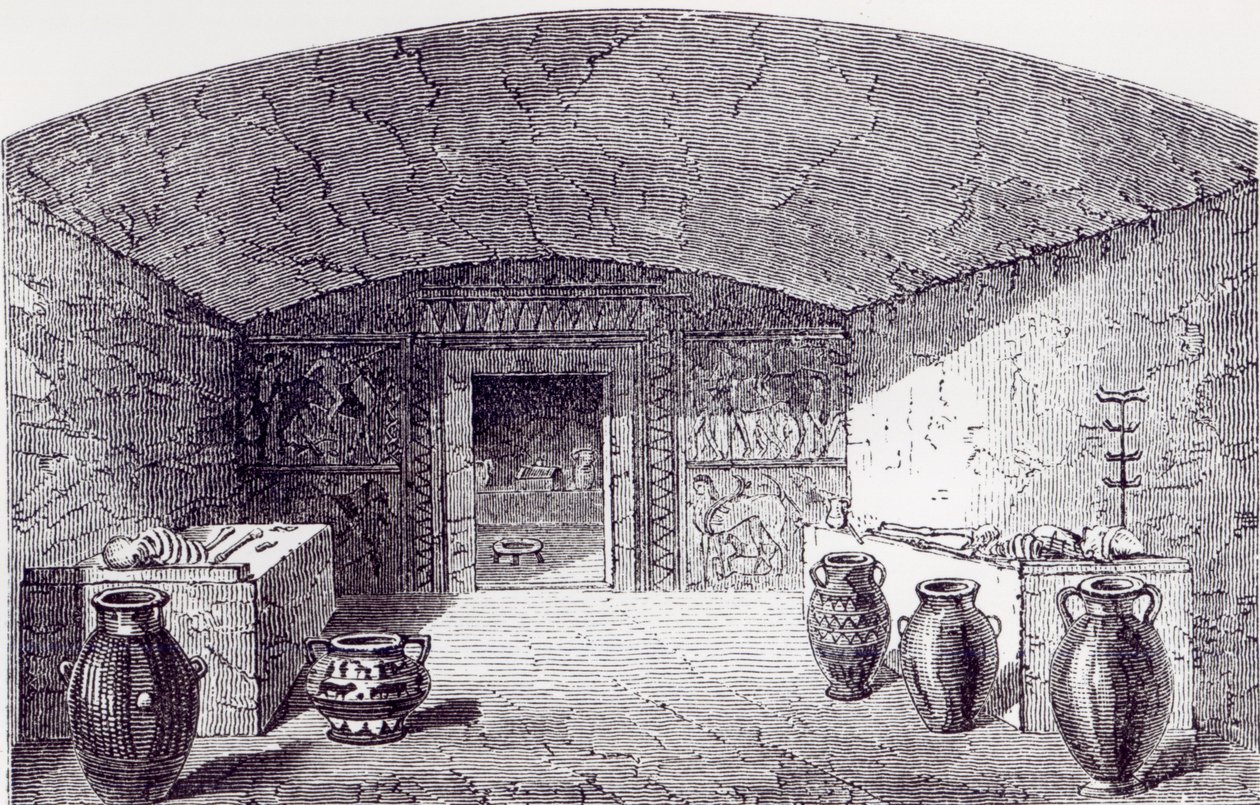 Grotta Campana au moment de sa découverte en 1842-3 - George Dennis