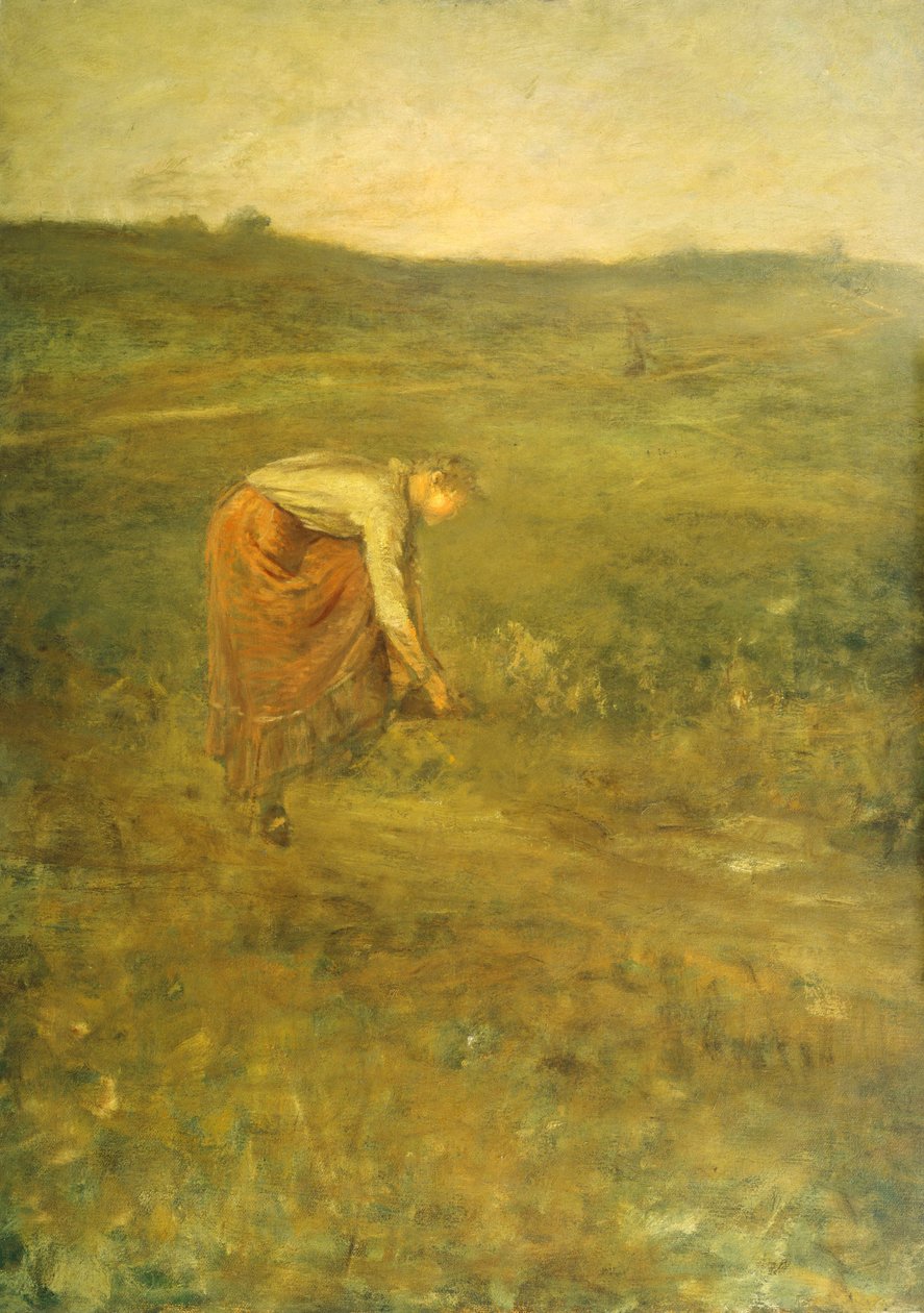 Fille attachant sa chaussure - George Fuller
