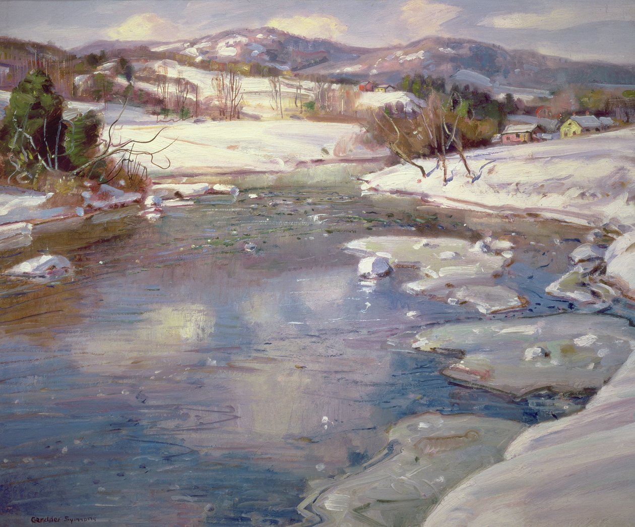 Ruisseau de vallée en hiver - George Gardner Symons