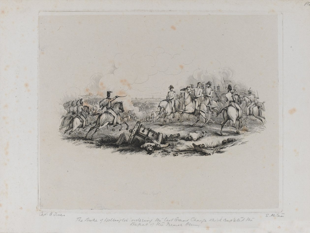 La Bataille Mémorable de Waterloo - Le Duc de Wellington ordonnant la Dernière Grande Charge qui a complété la défaite de l