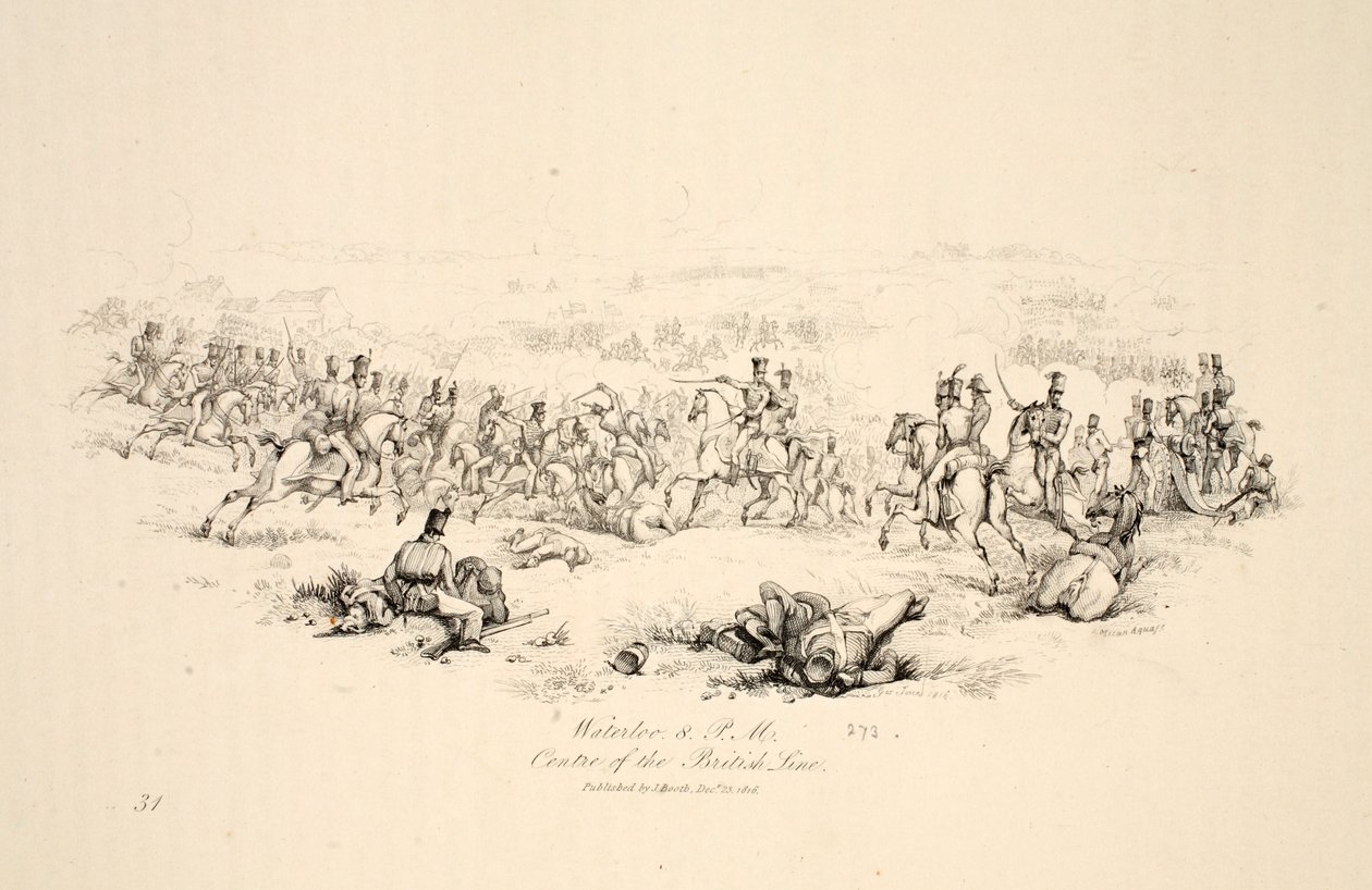Waterloo 20h, Centre de la ligne britannique, pub J. Booth, 1816 - George Jones