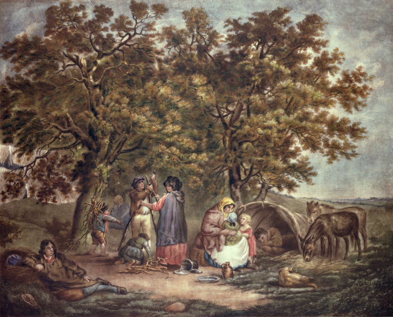 La Tente des Gitans, gravée par Joseph Grozar - George Morland