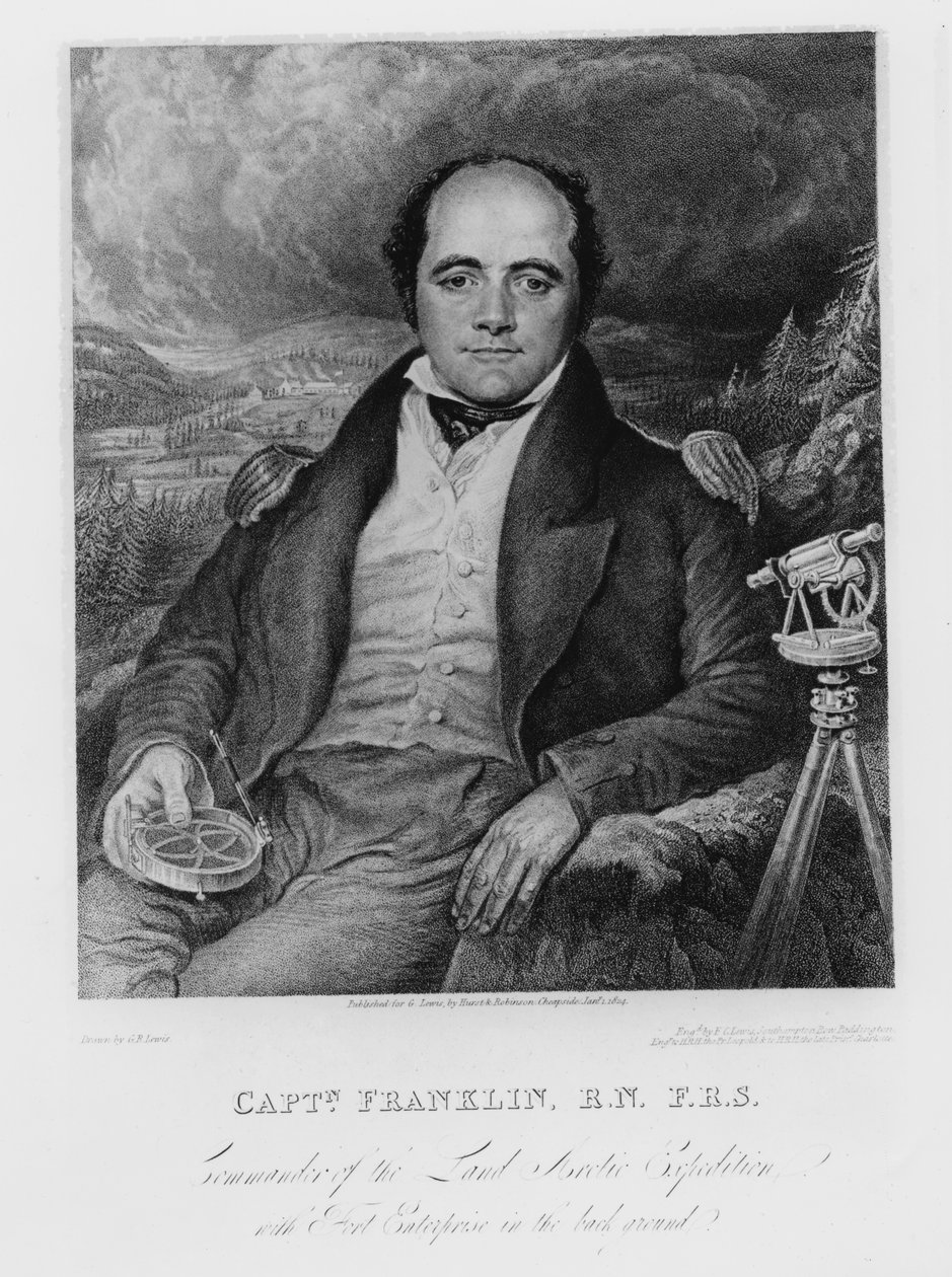 Portrait du capitaine John Franklin (1786-1847) gravé par Frederick Christian Lewis (1779-56) 1824 - George Robert Lewis
