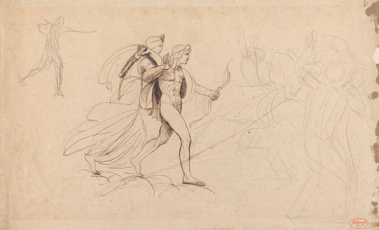 Apollon et Diane pour La Destruction des enfants de Niobé - George Romney