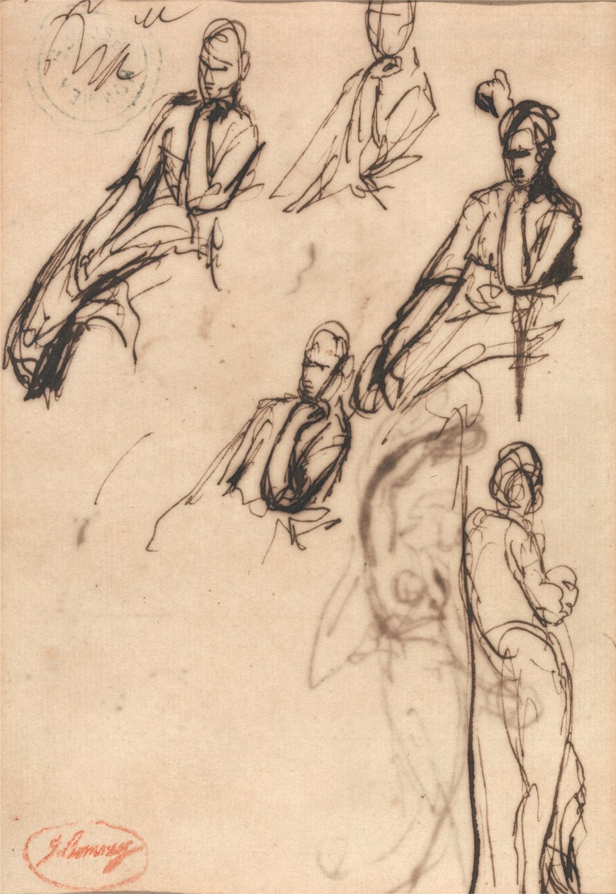 Figures assises et debout - George Romney