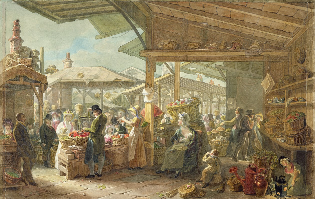 Ancien marché de Covent Garden, 1825 - George Snr Scharf