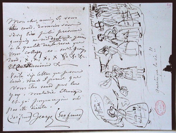 Fonds Lovenjoul E858 Ms 937 1.219 Lettre de George Sand (1804-76) à François Buloz, rédacteur en chef de la 