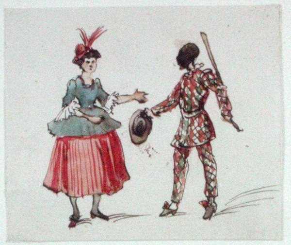 Deux personnages de la Commedia dell