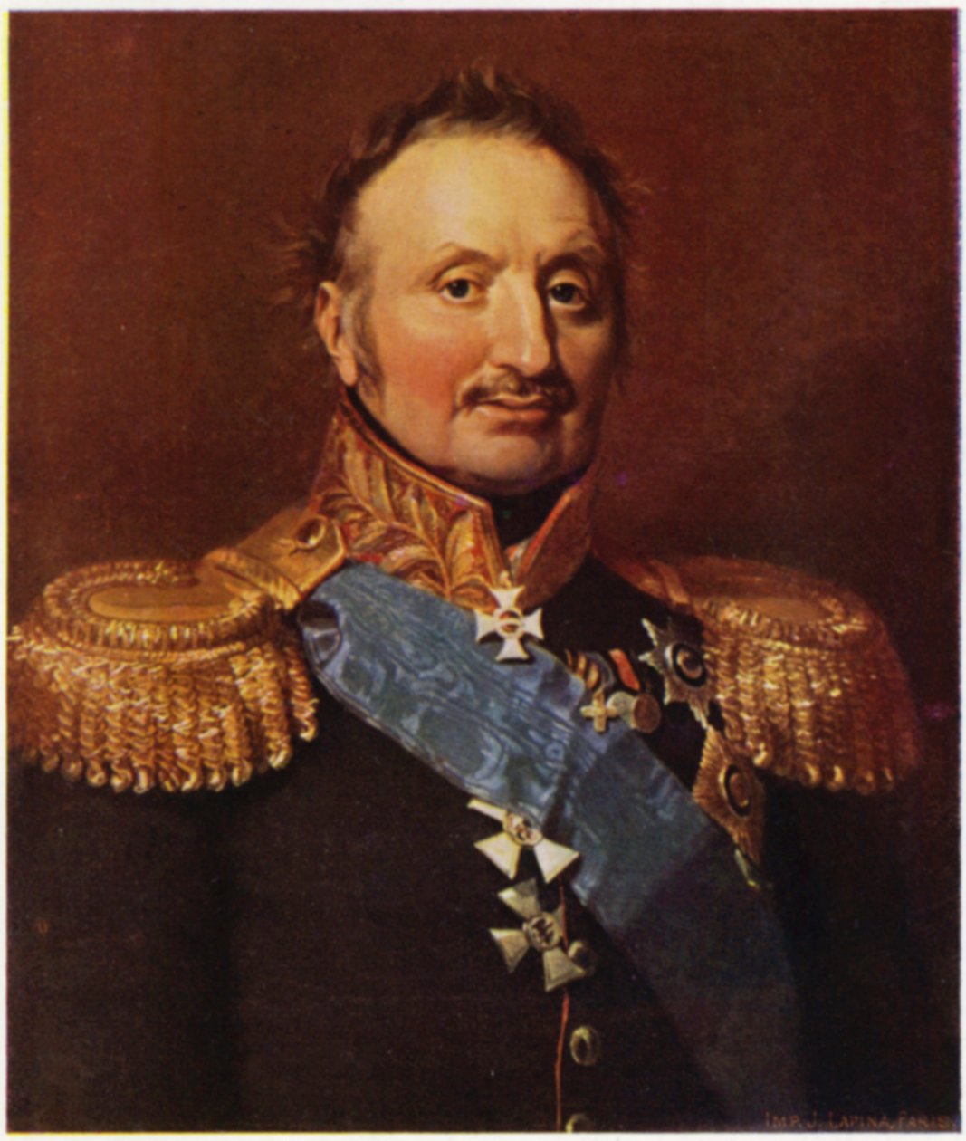 Portrait du général Wittgenstein (lithographie couleur) - George (after) Dawe