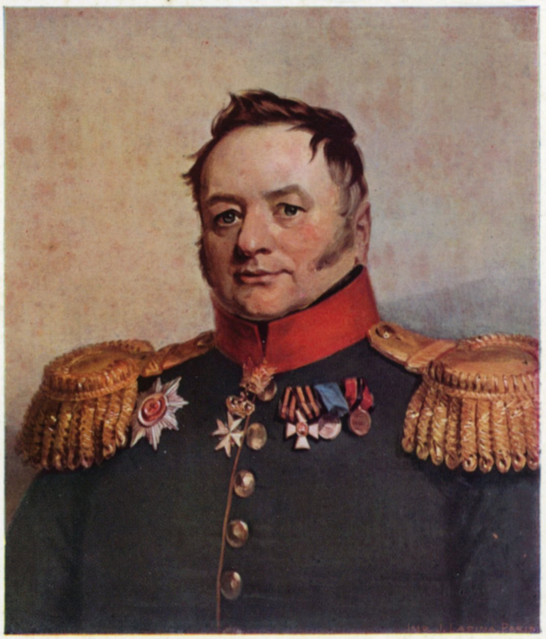 Portrait de Pavel Tuchkov (lithographie couleur) - George (after) Dawe