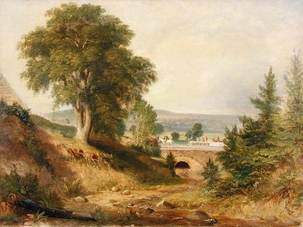 Aqueduc de canal traversant un ruisseau, c.1840-49 - George (attr.) Harvey