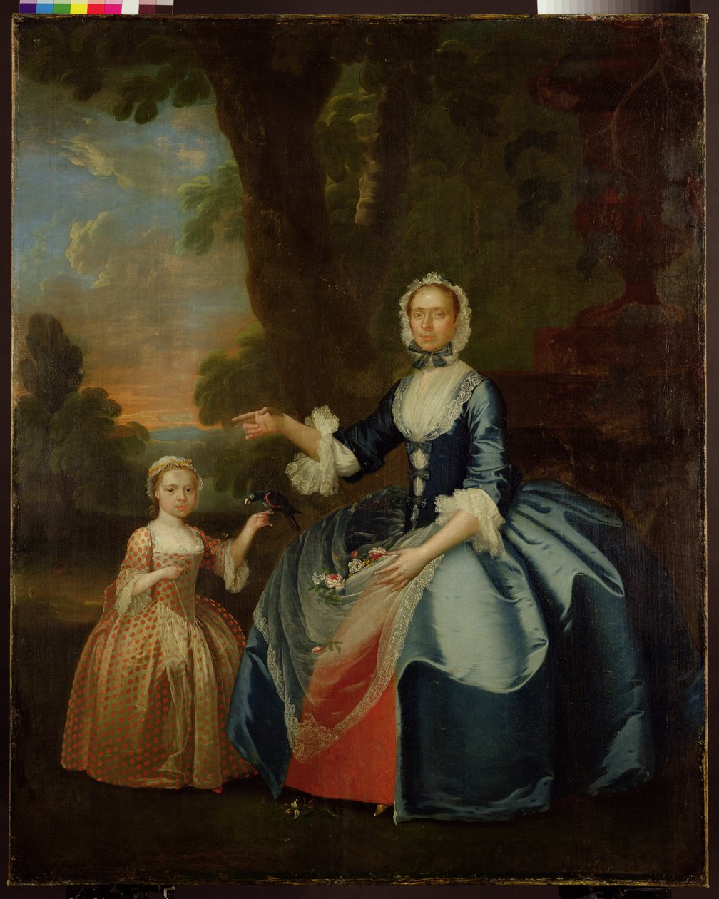 Portrait de Mme Dawson de Retford et de sa fille, vers 1749 - George (attr.to) Stubbs