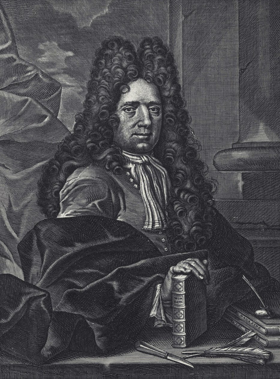 Portrait de George Shelley, calligraphe anglais du XVIIIe siècle, gravure par George Bickham - George (c.1706–71) Bickham