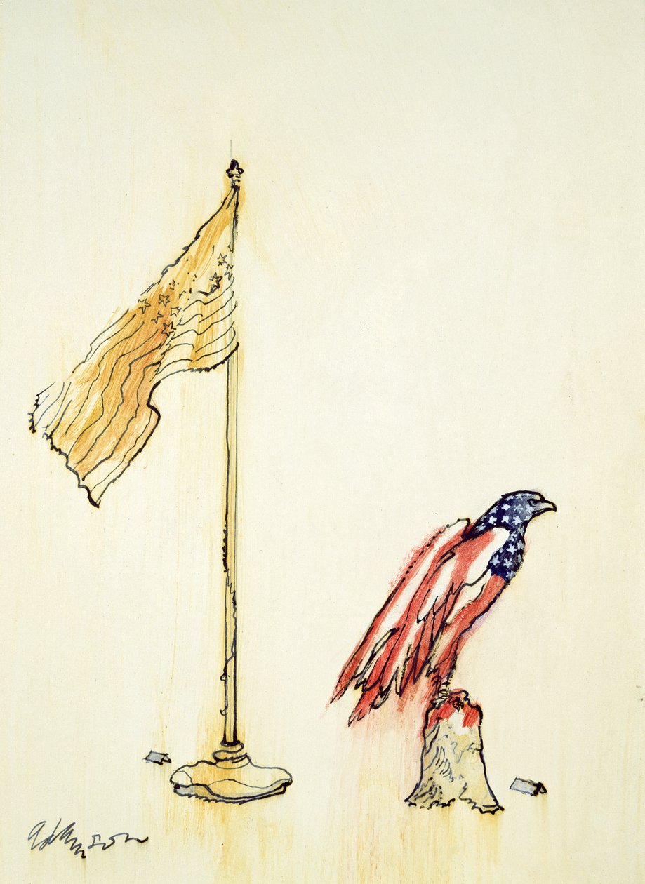 Aigle américain acquiert les couleurs du drapeau américain, 1985 - George Adamson