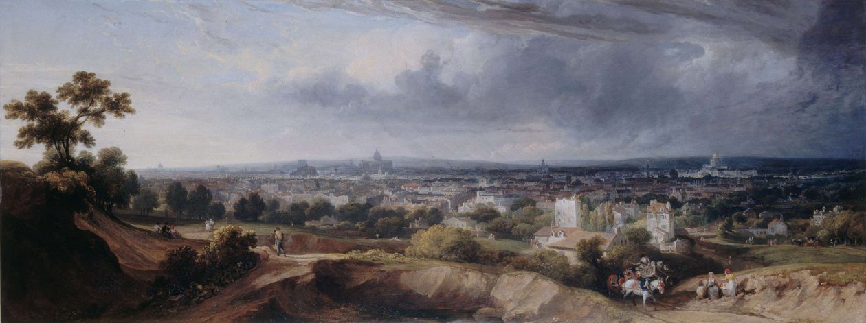 Paris, vu des hauteurs de Montmartre, 1822 - George Arnald
