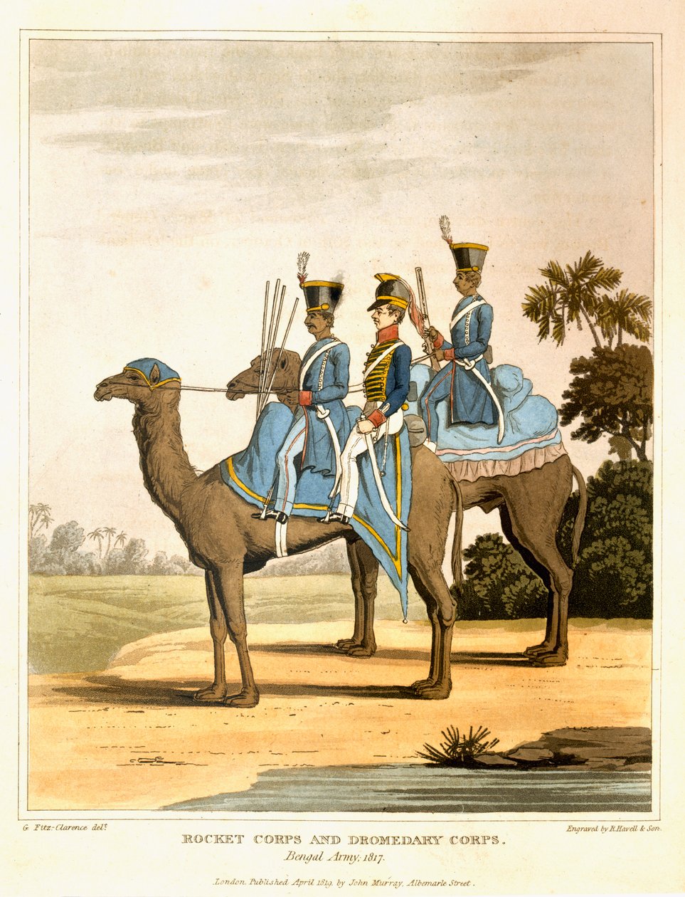 Corps de fusées et corps de dromadaires, armée du Bengale, de 