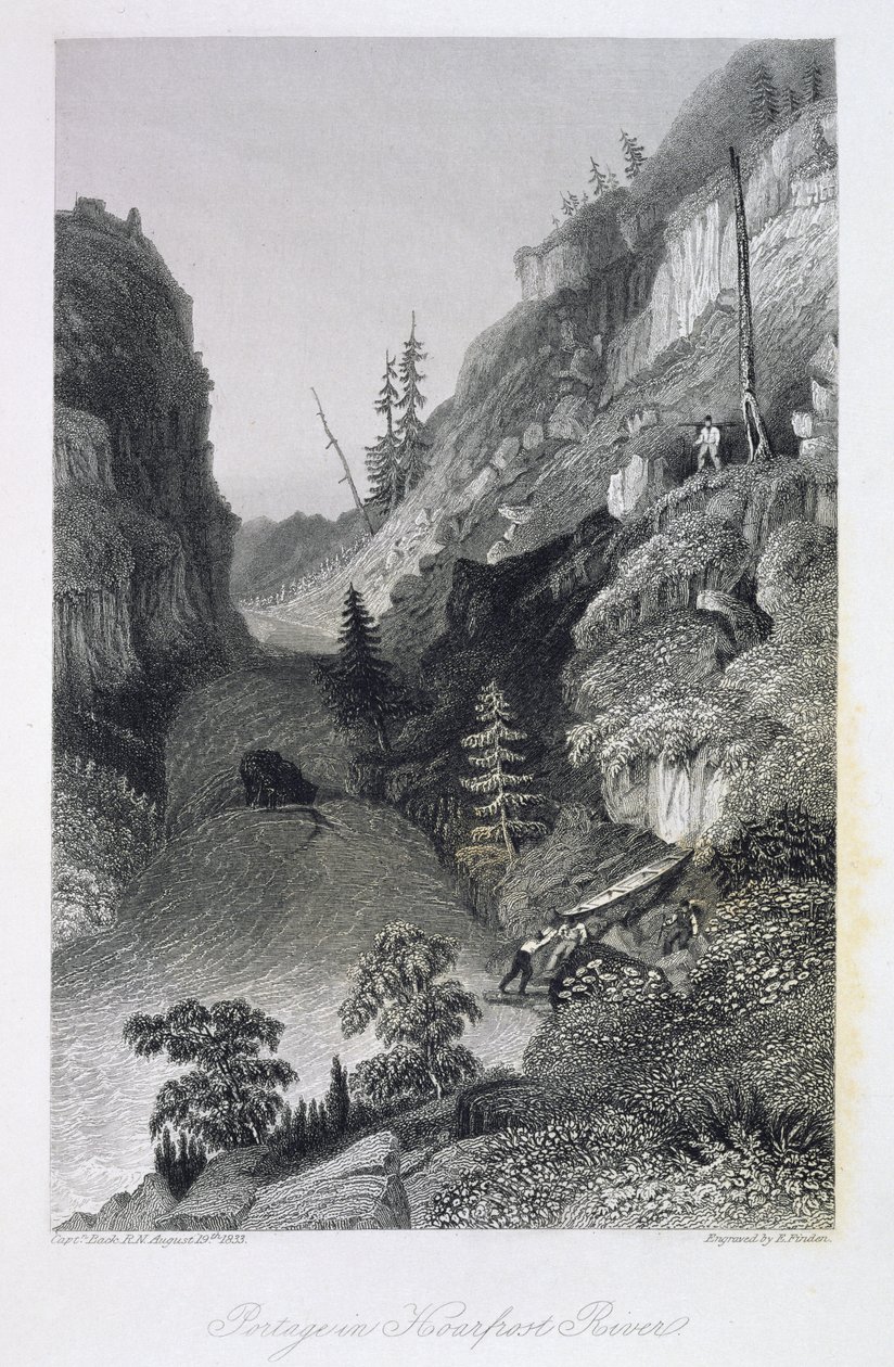 Portage dans la rivière Hoarfrost, 19 août 1833, de 