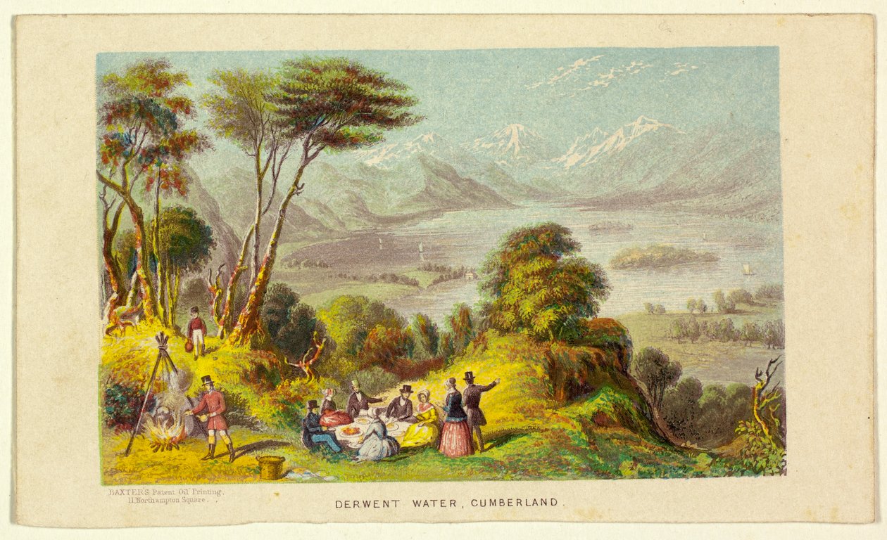 Derwent Water, Cumberland - George Baxter