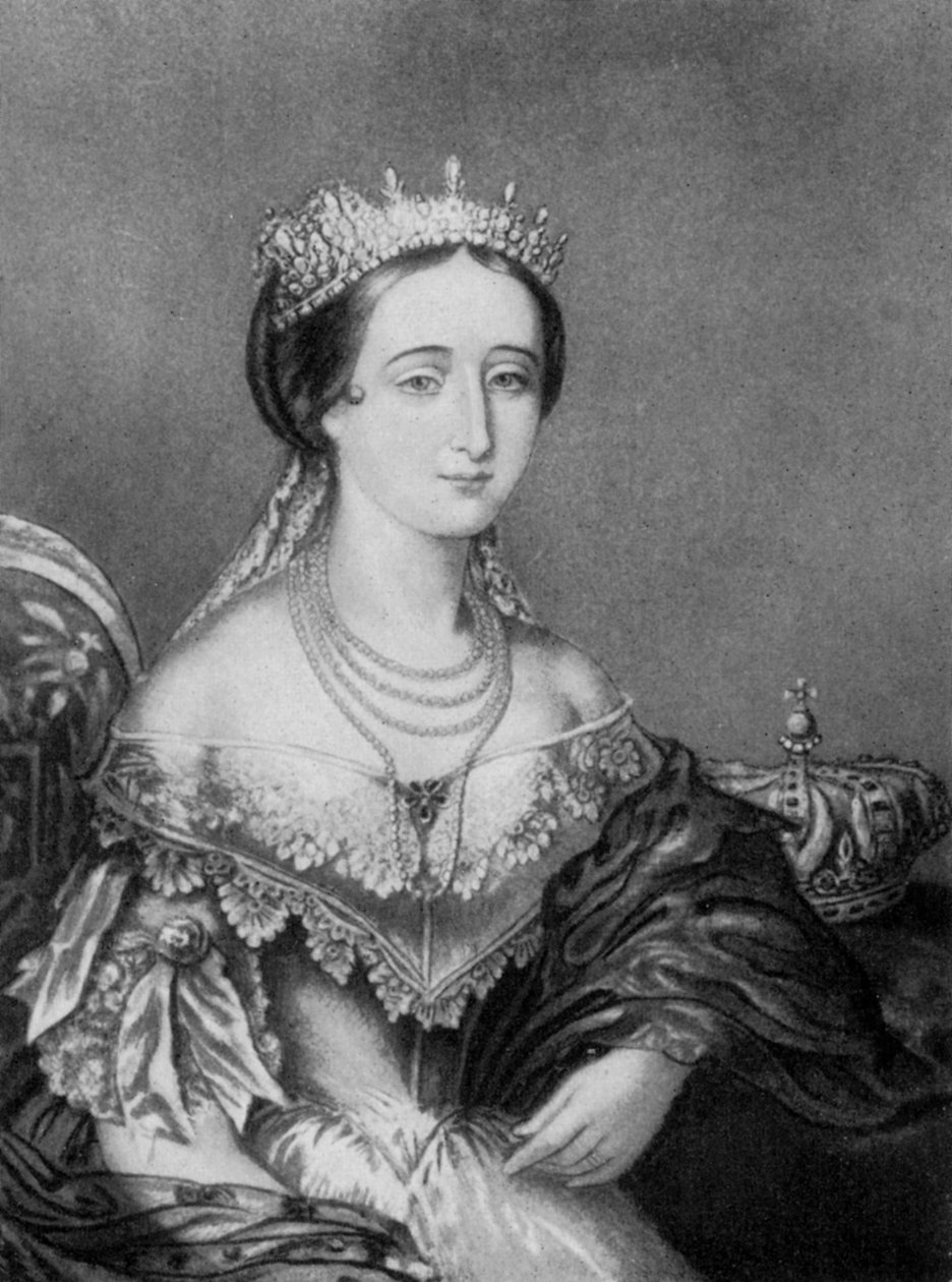 Eugénie de Montijo, impératrice consort de France vers 1853-1857, 1910 - George Baxter