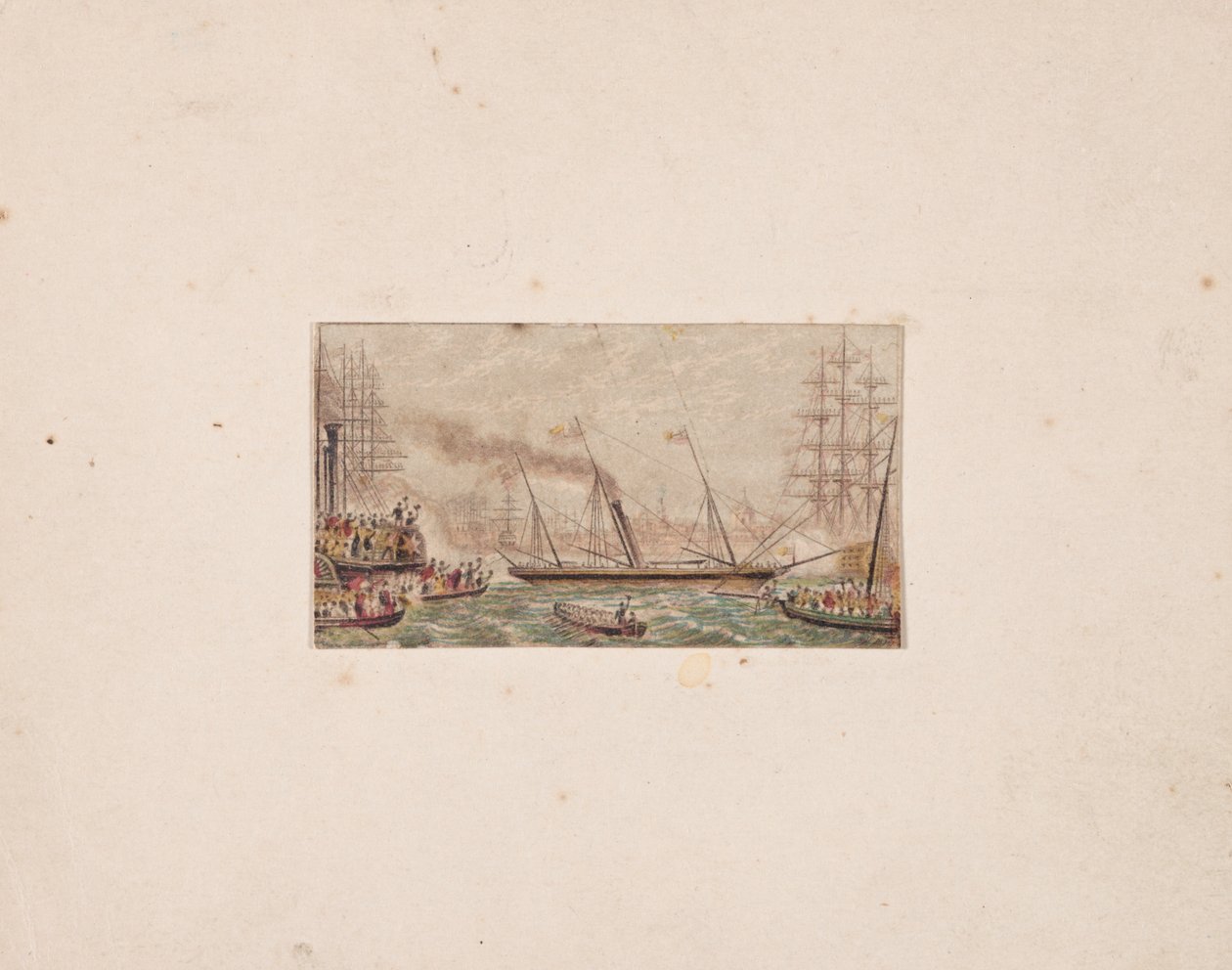 Boîte à aiguilles : La flotte royale dans la baie de Kilkenny (?) - George Baxter