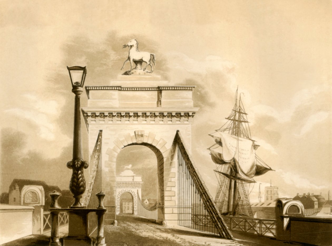 Pont de Norfolk, New Shoreham, 1835 - George Baxter