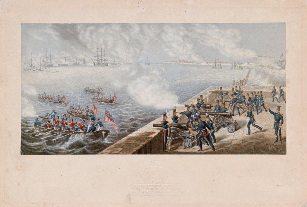 Revue de la flotte britannique, etc., Portsmouth - George Baxter