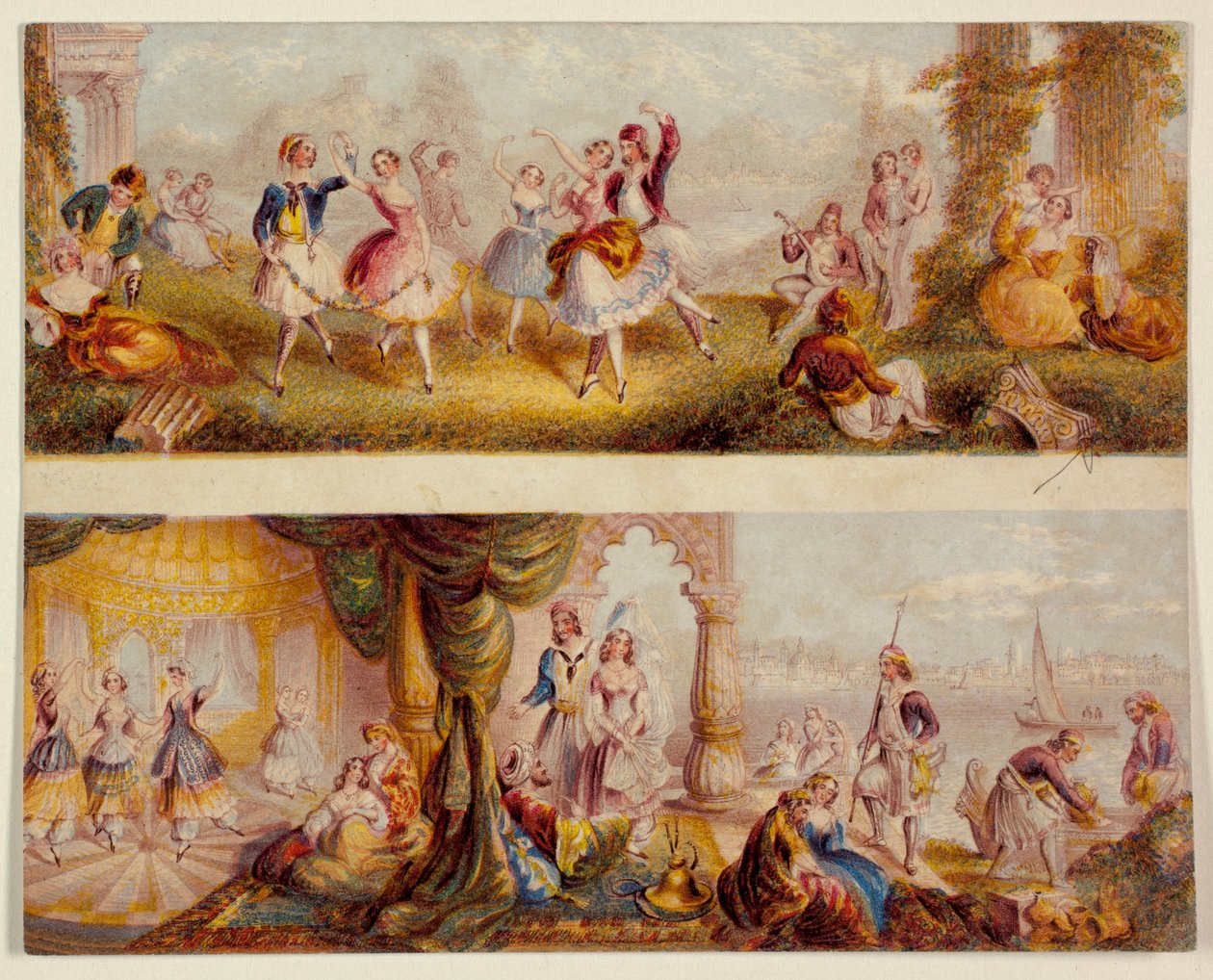 La danse grecque et le groupe du harem - George Baxter