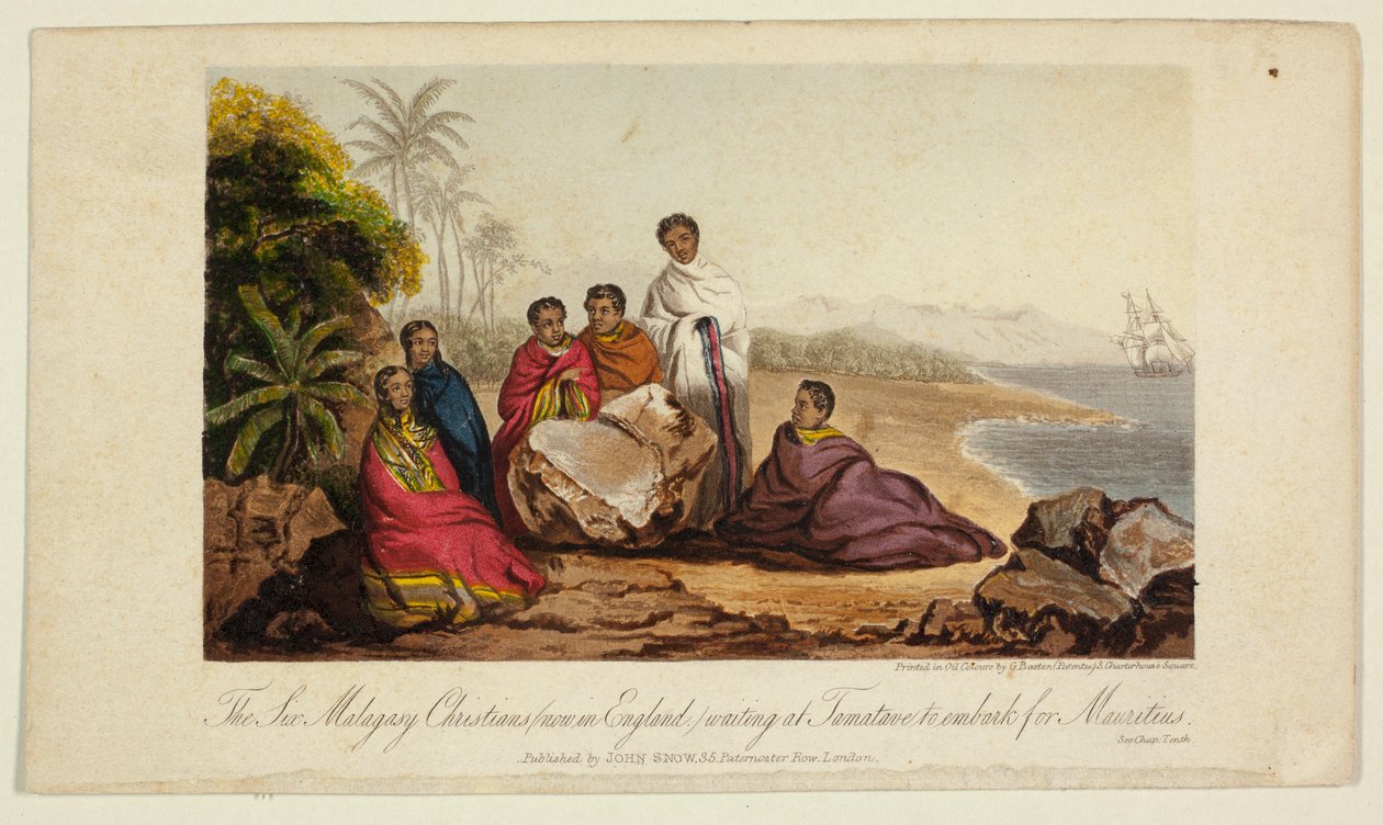 Les six chrétiens malgaches (désormais en Angleterre) attendant à Tamatave d