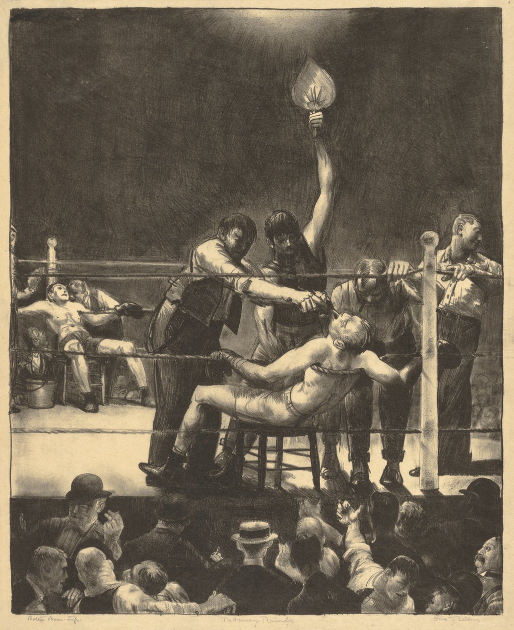 Entre les rounds, grand, première pierre - George Bellows