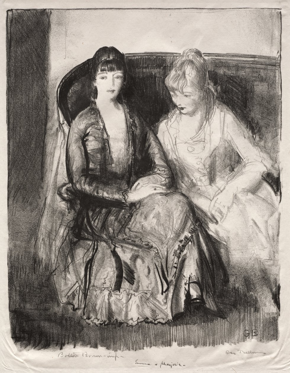 Emma et Marjorie sur un canapé - George Bellows