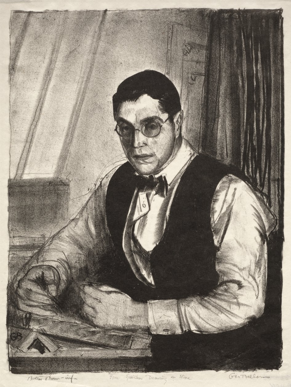 Gene Speicher dessinant sur une pierre - George Bellows