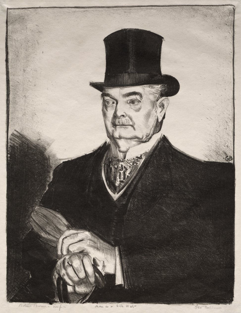 Un homme au chapeau de soie - George Bellows