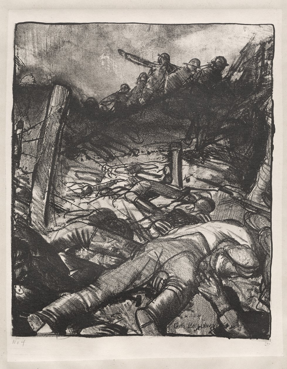 Série de guerre : La charge, détail gauche - George Bellows