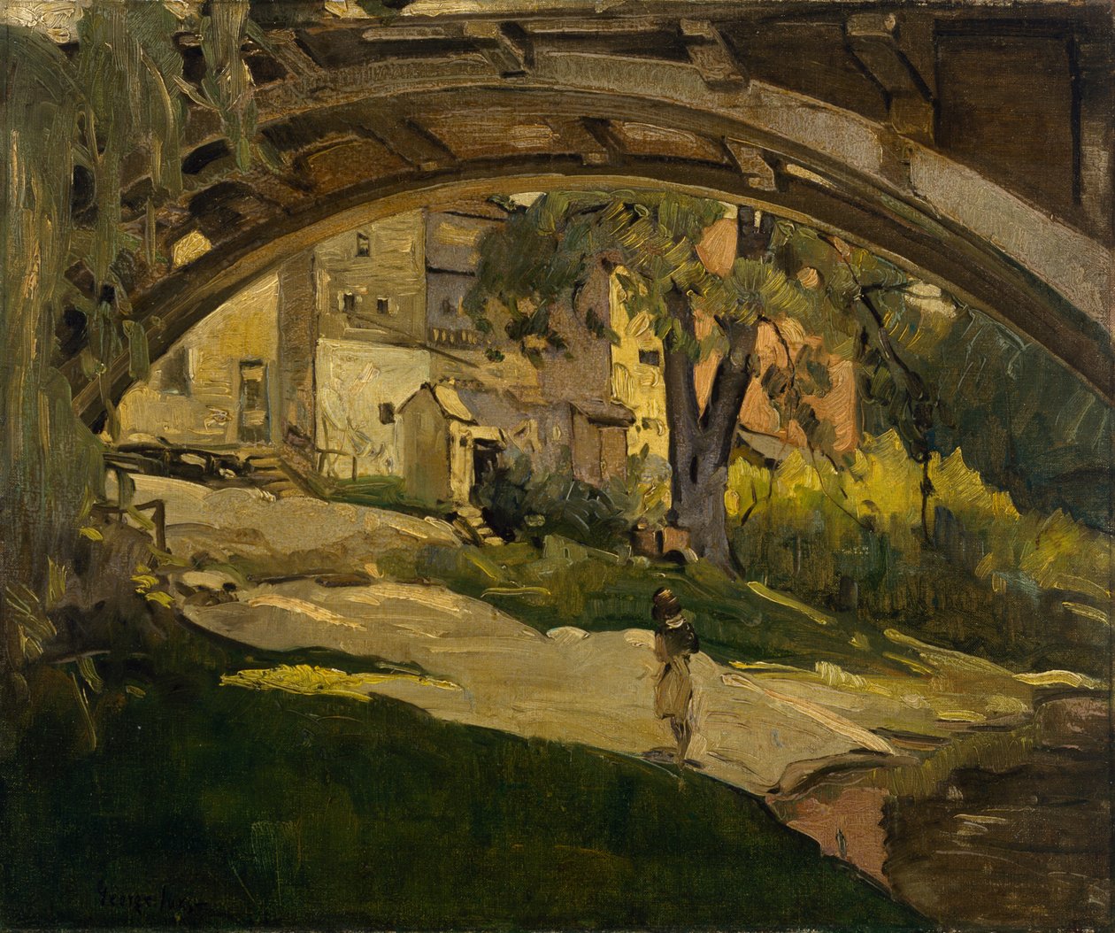Fille sous un Pont Arqué - George Benjamin Luks