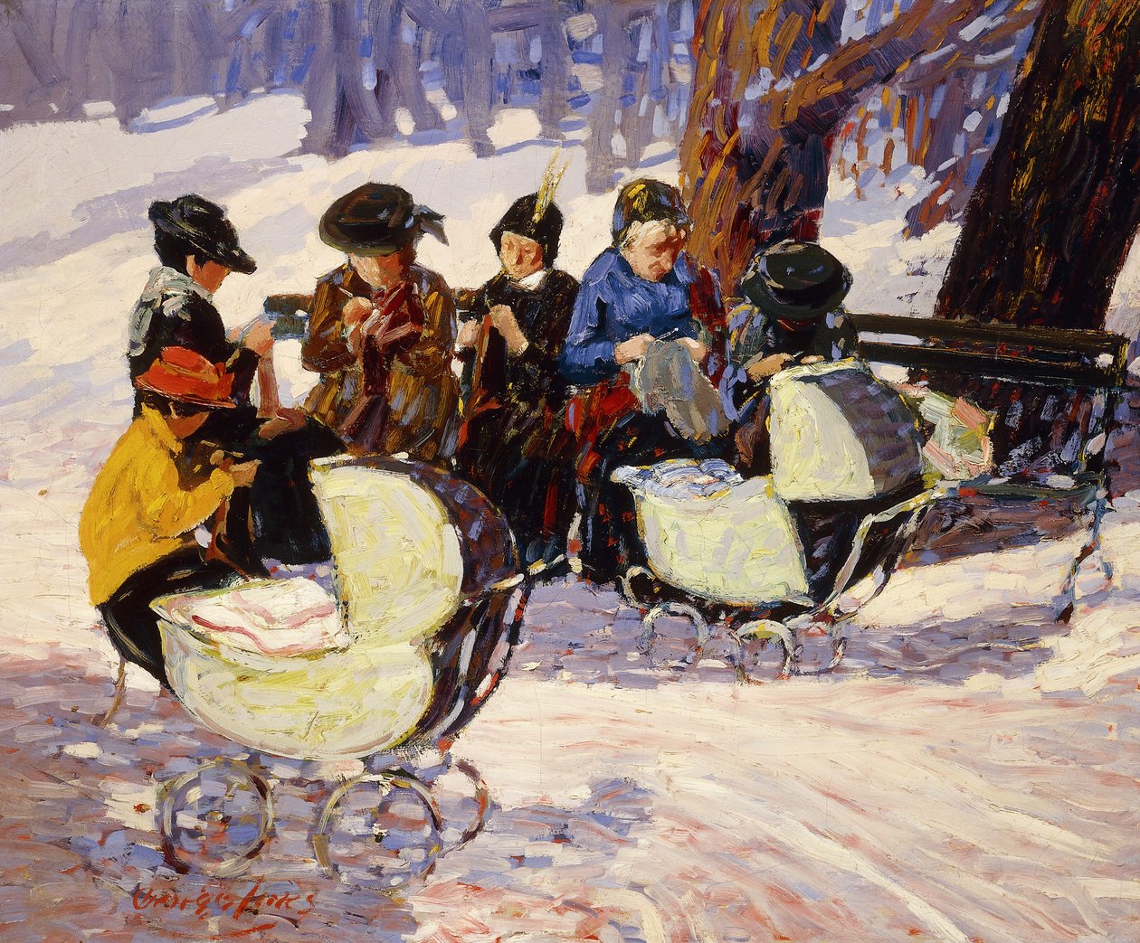 Tricoteuses, High Bridge Park - George Benjamin Luks