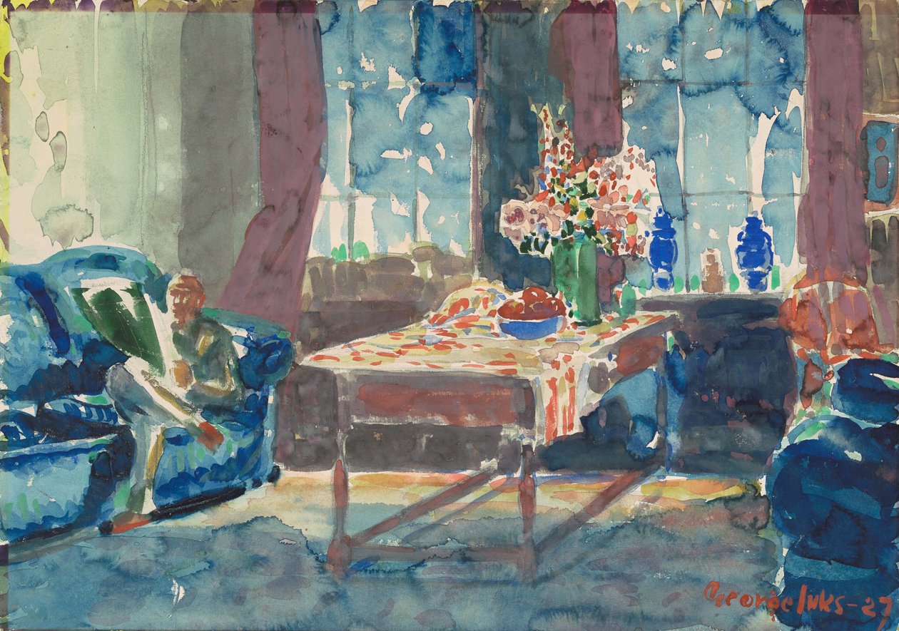 Autoportrait : Intérieur de mon appartement à New York - George Benjamin Luks