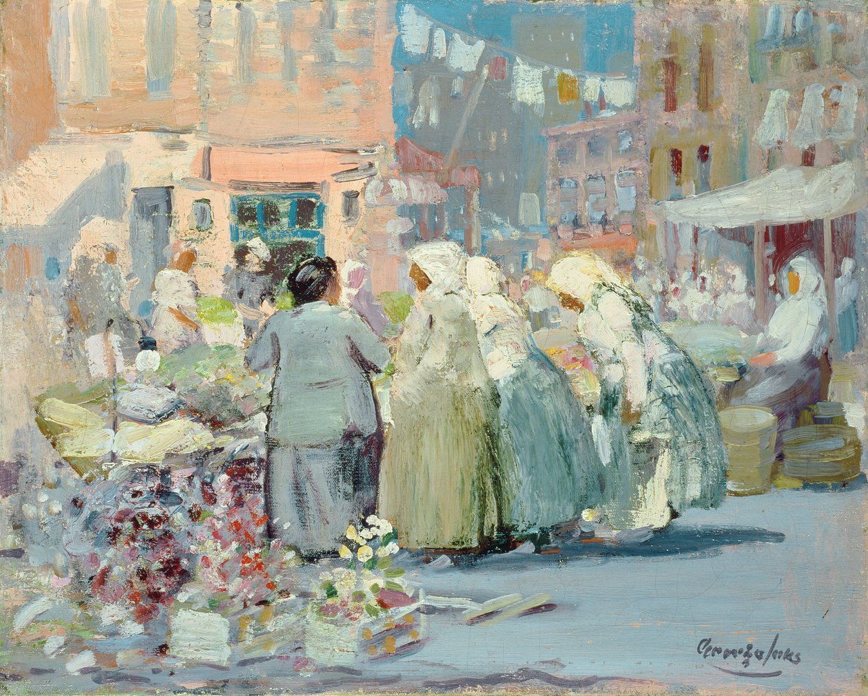 Matin de printemps, rues Houston et Division, New York - George Benjamin Luks