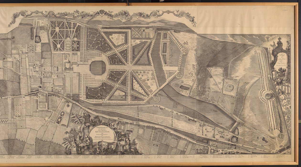Enquête topographique de la paroisse de Kensington avec plans et élévations du palais royal et des jardins, Hyde Park et Knightsbridge - George Bickham