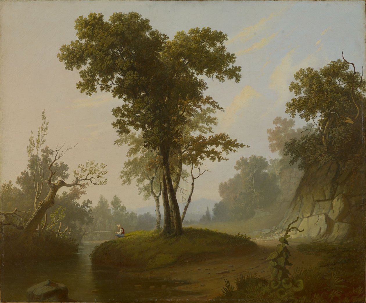Paysage avec pêcheur - George Caleb Bingham