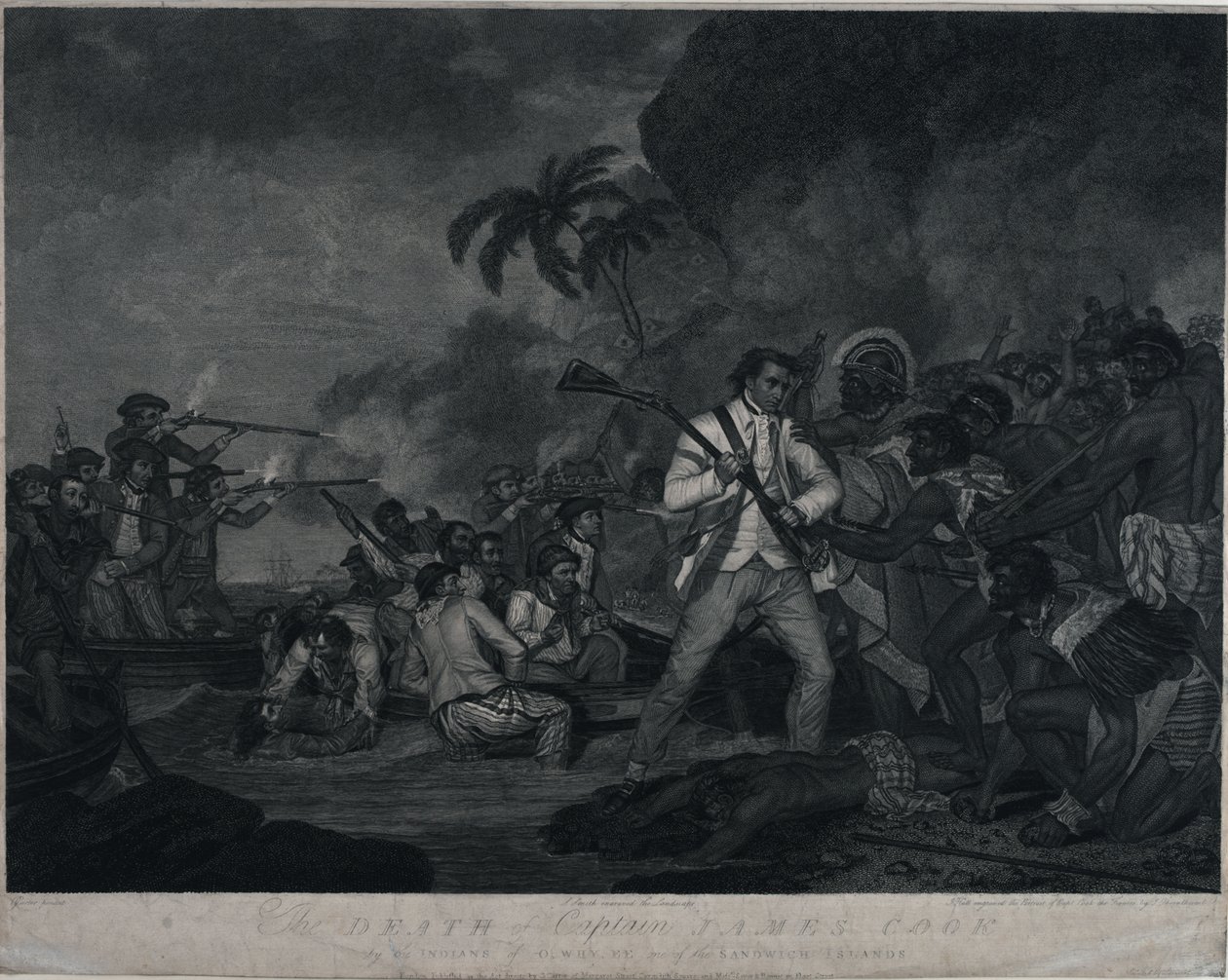La mort du capitaine James Cook par les Indiens d