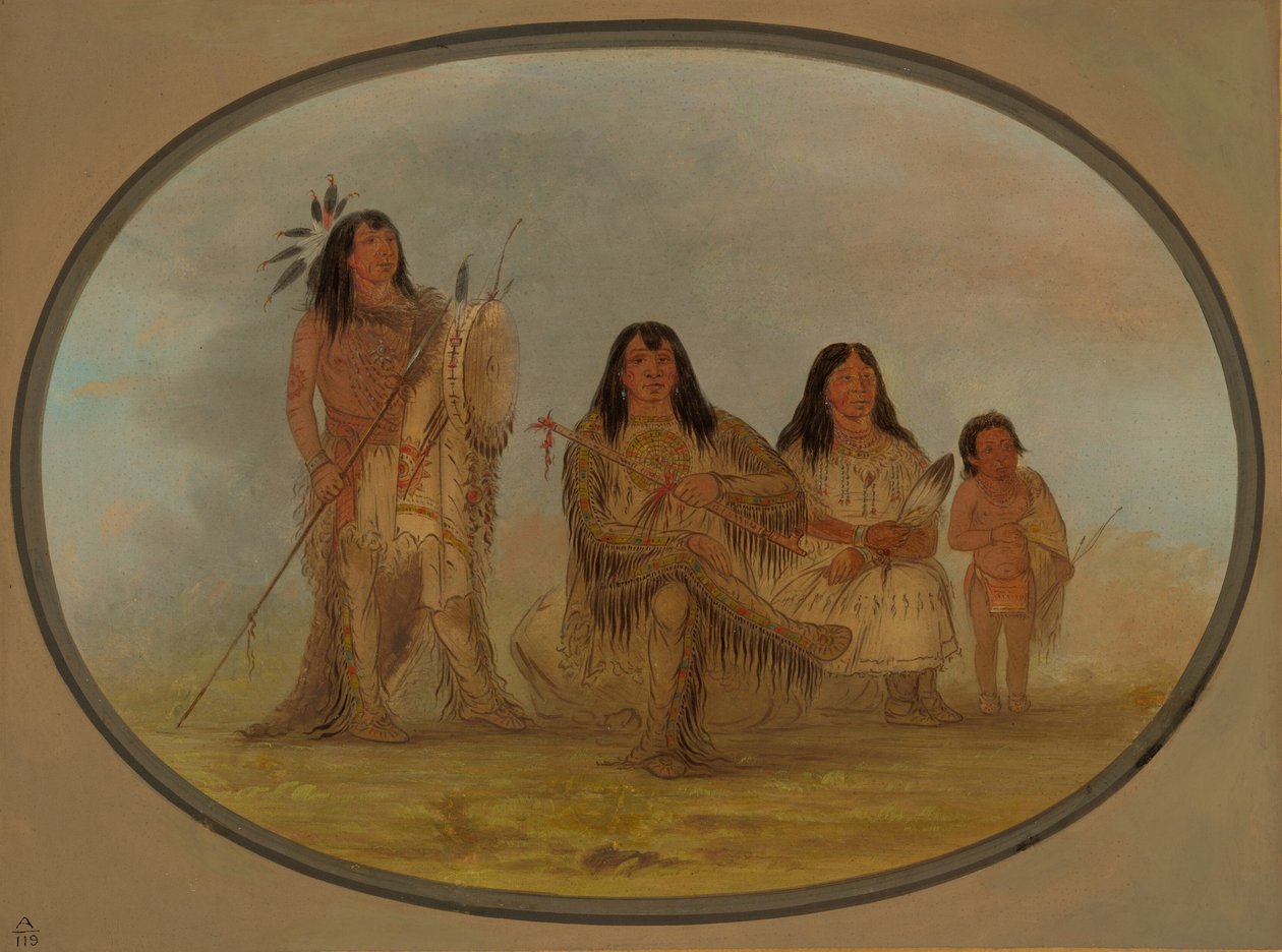 Un chef Blackfoot, sa femme et un homme-médecine - George Catlin