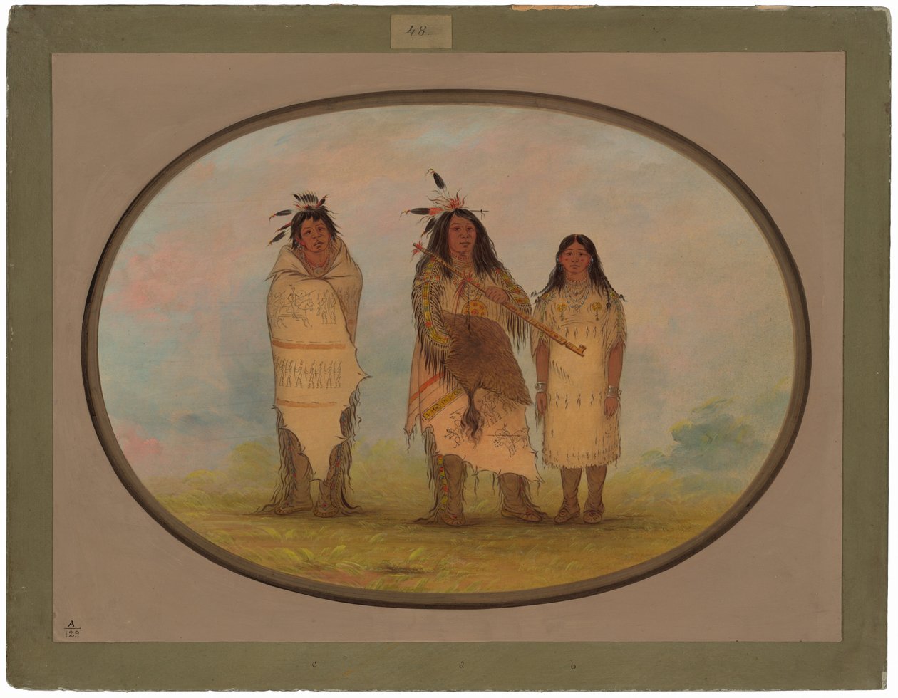 Un chef Cheyenne, sa femme et un homme-médecine - George Catlin